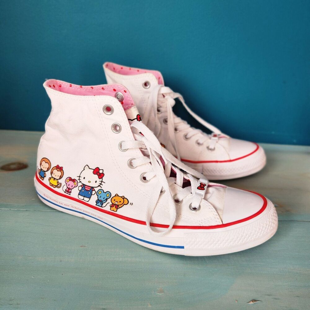 Converse x Sanrio Hello Kitty Kawaii High Top Women's Size 9.5 Sneakers Rare